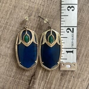 Kendra Scott Darby blue green Peacock dangle earrings